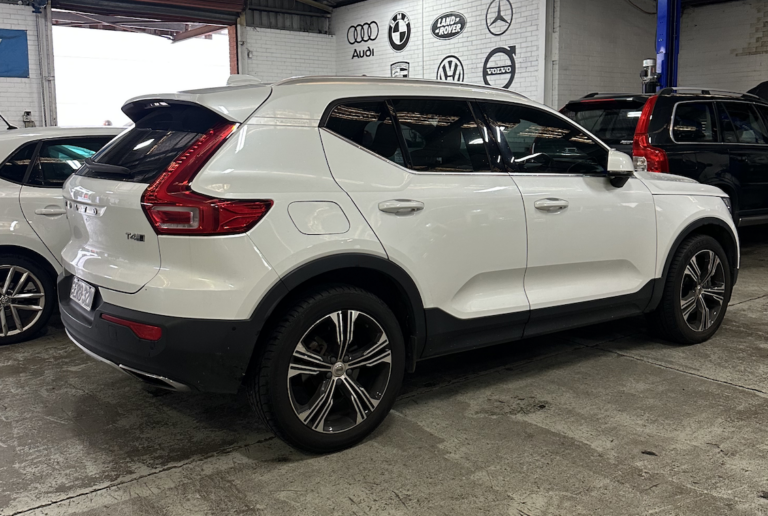 Independent Volvo specialist in Rosebery performing a logbook service and VIDA diagnostic scan on an XC60 SUV